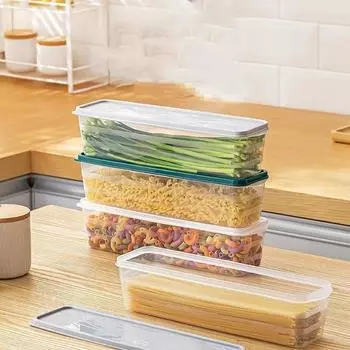 1PCS Portable Noodle Spaghetti Container 4colors With CoverKitchen Cereal Preservation Storage Box Transparent Household зелёный