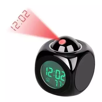 1PCS Projection Alarm Clock Ceiling Display Snooze Desk Table Clock Voice Multifunction Digital Clock Temperature Display New белый