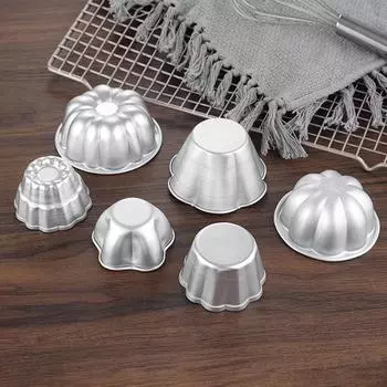 1 шт. формы для чашек для пудинга, мини-рифленые формы для торта, антипригарные формы для желе, быстрый нагрев, формы для выпечки из алюминиевого сплава