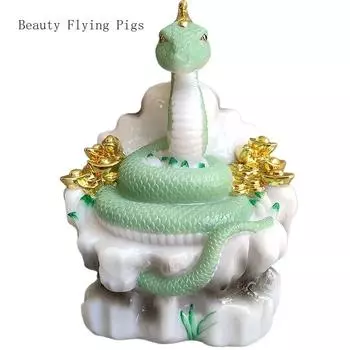 1PCS resin Chinese biomimetic animal python home foyer living room office desktop decoration housewarming gift