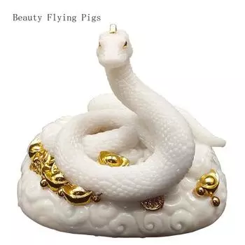 1PCS resin modern creative biomimetic animal snake front desk foyer living room office desktop decoration high-end gift