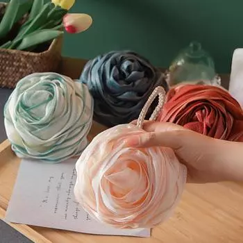 1 шт., шар для душа в виде розы, губка, щетка для чистки, шар для душа, принадлежности для ванной комнаты красный