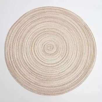 1PCS Round Coaster Minimalist Style Cotton Yarn Cup Mat Woven Mug Placemat Washable Heat Resistant Table Mat For Dining Table бежевый