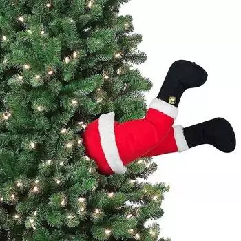 1PCS Santa Claus Elf Leg Green Artificial Legs Christmas Tree Fun Decoration Christmas Day Party Home Atmosphere Decoration