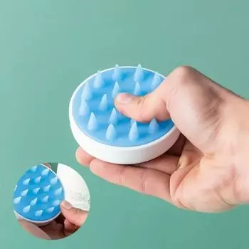 1pcs Scalp Massage Brush Bathroom Shower Head Cleaning Scrubbers Soft Bath Silicone Wet and Dry Shampoo Brush Bathroom Products фиолетовый