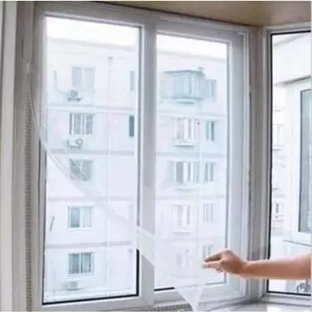 1pcs Self Adhesive Invisible Screens Summer Anti-mosquito and Insect Screens Simple Operation White Screens window screen чёрный