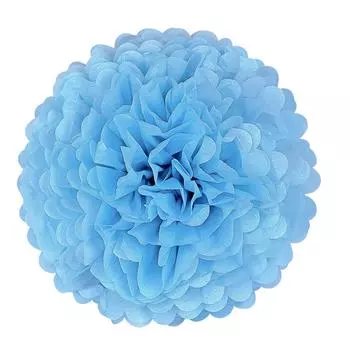 1pcs Set 7.8inch Blue Paper Paper Flowers Decorations For Birthday Party Hanging Flowers Pom Pom Paper Balls Pom Pom 7.8 inch