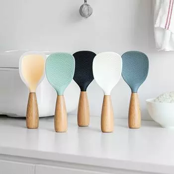1Pcs Silicone Rice Spoon Rice Cooker Serving Spoons Nonstick Spatula Household High Temperature Food Shovel Kitchen Utensils