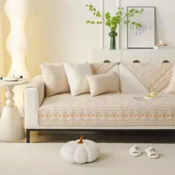 1pcs Simple Chenille Sofa Covers Machine Washable Dust Anti-cat Scratch Couch Cushion Four Season Furniture Mat for Living Room 1seat 70x70cm хаки