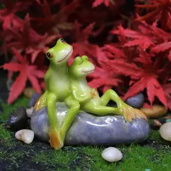 1Pcs Simulation Mini Frog Resin Ornament Miniature Figurine Landscaping Home Garden Decoration Micro Landscape Terrarium Craft A