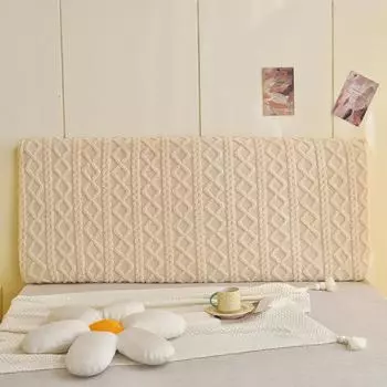 1Pcs Soft All Inclusive Bedside Cover Dustproof Furniture Cover Jacquard Headside Four Season Universal Bedside Cover Hot Sale 90cm бежевый