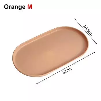 1Pcs Stackable Dessert Tray Smooth Edge Food Serving Tray Durable Fruit Plate for Home Kitchen Orange M