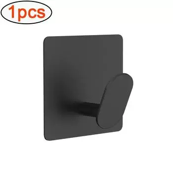 1pcs Stainless Steel Bathroom Robe Hooks Adhesive Wall Hook Towel Holder Bathroom Kitchen Hardware Multi-Purpose Hanger Hook AVE чёрный