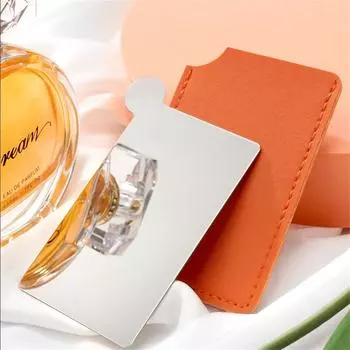 1pcs Stainless Steel Makeup Mirror , Stainless Steel Cosmetic Palette for Women - Portable and Ideal for Travel and Students зелёный