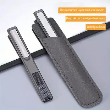 1pcs Stainless Steel Nail File Zinc Alloy Double-sided Nail Polishing Tool Grinding Nail Shape Tool for Gel Nails