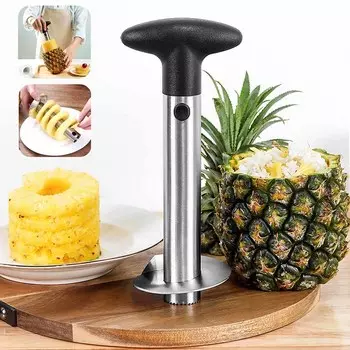 1Pcs Stainless Steel Pineapple Peeler Pineapple Corer Slicer Fruit Cutter Slicer Peeler Accessories Kitchen Gadget Tool чёрный