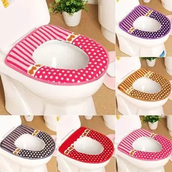 1Pcs Washable Winter Warm Toilet Seat Cover Closestool Mat Bathroom Accessories Soft O-shape Toilet Seat Pad ARI серый