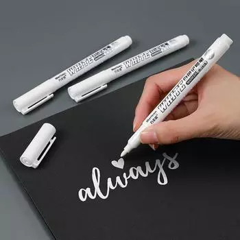 1PCS White Marker Pen Alcohol Paint Oily Waterproof Tire Painting Graffiti Pens Permanent Gel Pen for Fabric Wood Leather Marker чёрный