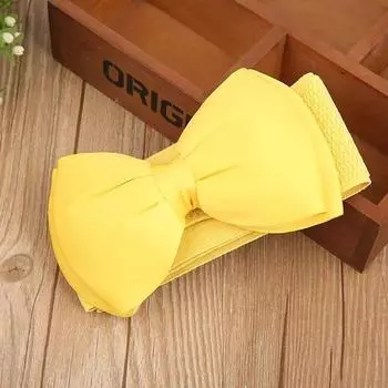 1Pcs Wide Bow Waistband Big Bowknot Satin Bow Belt Durable Waist Belt for Girls Lady Women yellow