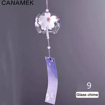 1PCS Wind Bell Japan Wind Chimes Handmade Glass Furin Home Office Decors Glass Painted Wind Chime For Home Decoration