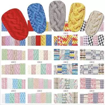 1Pcs Winter Designs Sweater Material Nail Sticker Colorful Full Tips Wraps Decals Women s Fashion Sweaters Style Nails Stickers Random style-1pcs