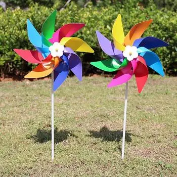 1Pcs Yard Camping Party Windmill Wind Spinner Home Decoration Ornament L 38cm