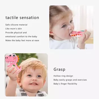 1PcsBaby Silicone Teether Toys Bisphenol A Free Cute Animal Silicone Charms Newborn Teething Baby Accessories Toys Gifts for Kid