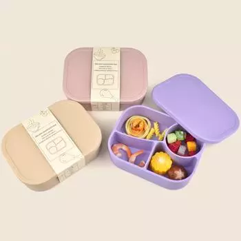 1PCSilicone Food Storage Box Portable Lunch Box For Food Tableware Food Container Feeding Bowl Lunchbox Children s Tableware розовый