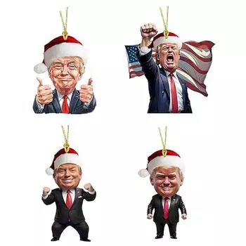 1PcTrump Подвеска мультяшная рождественская елка Подвеска акриловая забавная рождественская елка Подвеска Дональд D4S3 A-1pcs