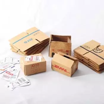 1set 1:12 mini cardboard box express cardboard box dollhouse simulation miniature decorative express box