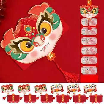 1Set 2025 New Year Of The Snake Folding Red Envelope Cartoon Envelope Year Snake Stretch Envelo A3N9 D6-1pcs