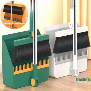 1 комплект/2 шт. вертикальный совок и метла, набор с вращением на 180 градусов, подметание кухонного деревянного пола, шерсть домашних животных для чистки продуктов белый