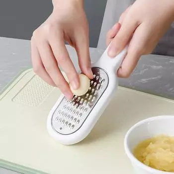 1set 3pcs White Three In One Multifunctional Planer Kitchen Potato and Cucumber Shredder Garlic Puree Maker