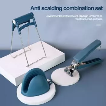 1Set Anti-scalding Clip Dish Clamp Steamer Gripper Silicone Gloves Microwave Oven Tray Non-Slip Pan Gripper Kitchen Accessories