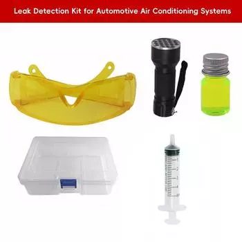 1Set Automobile Air Conditioning Repair Kit Car Air Conditioning System Leak Test Fluorescent Oil Ultraviolet Oil Leak Detection