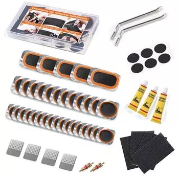 1set Bike Flat Tire Repair Kit Rubber Inner Tube Patching MTB Inner Tire No-glue Adhesive Quick Dry Bicycle Repair Tool Set
