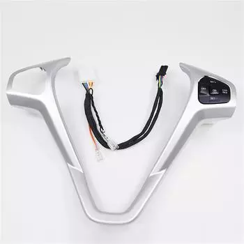 1Set Car Steering Wheel Frame Panel Cover Decorative+RH Cruise Button For Ford