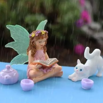 1set Creative Flower Fairy Statue Resin Miniature Figurine Sculptures Lawn 1 Set