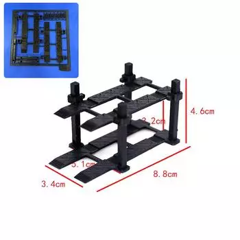 1Set Double-Deck Vehicle Parking Frame Model For 1/64 Alloy Car Toy 3D Printed Garage Car Rack Scene Decoration Assembly Parts 8.8*3.4*4.6cm