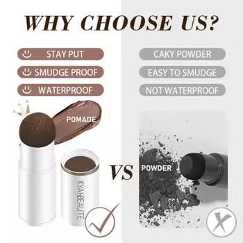 1Set Durable Non-irritating Safe Eyebrow Brush Stamp Makeup Shading Powder Set for Women темно-коричневого