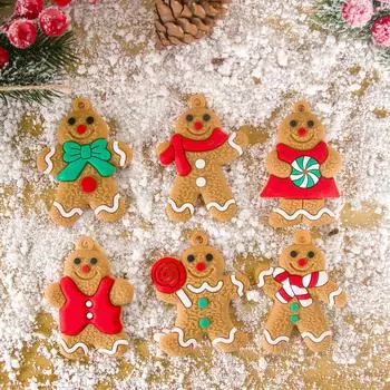 1set Gingerbread Man Ornaments for Christmas tree Decoration Pendants Xmas Tree Hanging Charms Kids Gift New Year 2024 Navidad