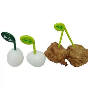 1Set Leaf Fruit Fork Food Grade Plastic Cute Kids Cake Fruit Toothpick Bento Lunch Bento Accessories Party Decoration