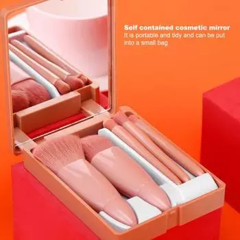 1 набор кистей для рассыпчатой пудры, многоразовые, удобные, искусственные волокна, тени для век, косметическая кисть для путешествий розовый