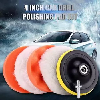 1set Polishing Pad 3 /4 /5 /6 Sponge Wool Polishing Disc Car Styling Polishing Disc With Back Plate Drill Adapter Dropshipping