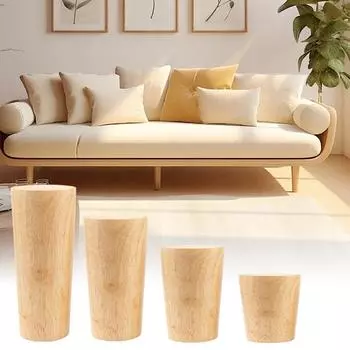 1Set Sofa Leg Home Supplies Extended Pad Chair With Screws Multifunctional Cabinet Feets Replacement Black Walnut Wooden Table