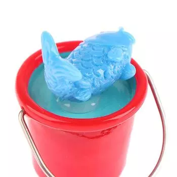 1шт 1:12 кукольных домиков Мини Морской пляж Декор Пляжный песок Рыба Мяч Лопата Ведро Кукла Игрушка синий