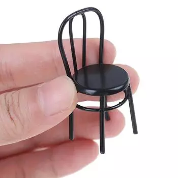 1шт 1:12 кукольных миниатюрных железных стульев, аксессуары для кукольного дома, мини-стулья, игрушки