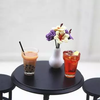 1шт 1:12 Миниатюрная модель сцены для еды и игр в чайном ресторане коричневый