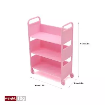 1шт 1:12 Миниатюрная тележка для кукольного домика, обеденная тележка с колесами, модель для хранения, полка для книг, модель мебели, декоративная игрушка