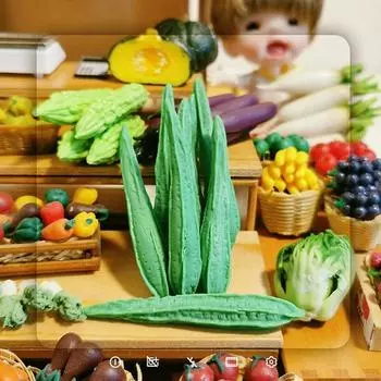 1шт 1:12 Миниатюрных Овощей Кукольного Домика Пищевая Смола Мини Горькая Дыня Баклажан Люффа Игрушки Для Супермаркета Кухонная Модель Декор Игрушки